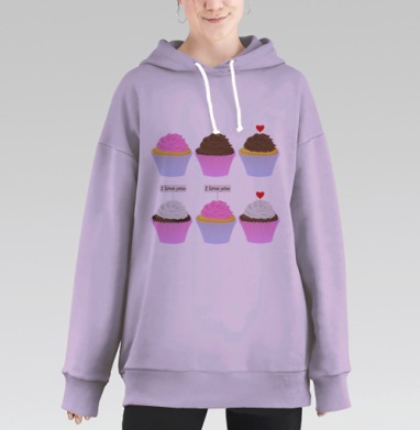 Капкейки, Hoodie Long Oversize Fiolet