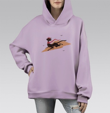 Кисалёт, Hoodie Mono Fiolet, оверсайз, утепленная