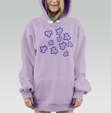 Кленовые листья, Hoodie Mjhigh Dig Mel, Fiolet, утепленная
