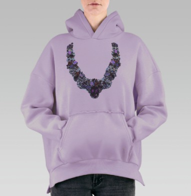 Колье, Hoodie Oversize Fiolet, утепленная