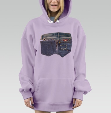 Коллаж из джинсов: Искусство повседневности, Hoodie Mjhigh Dig Mel, Fiolet, утепленная