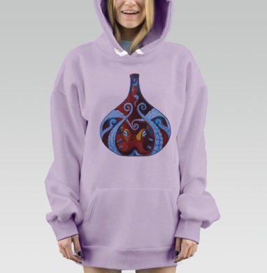 Коньячный осьминог, Hoodie Mjhigh Dig Mel, Fiolet, утепленная