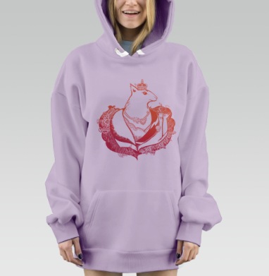 Королева белок, Hoodie Mjhigh Dig Mel, Fiolet, утепленная
