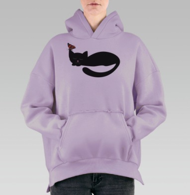 Кошачьи сны, Hoodie Oversize Fiolet, утепленная