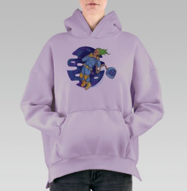 Космический астронавт свобода невесомость полет, Hoodie Oversize Fiolet, утепленная