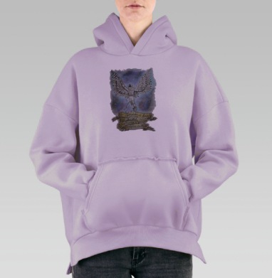 Космонавт, Hoodie Oversize Fiolet, утепленная