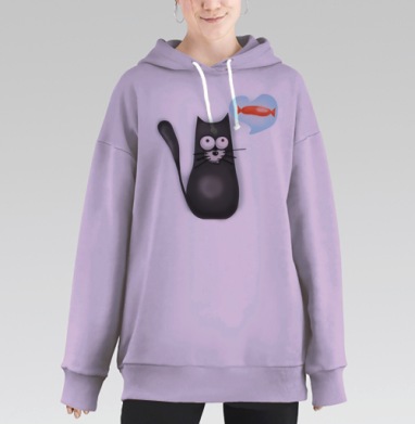 Кот-мечтатель, Hoodie Long Oversize Fiolet