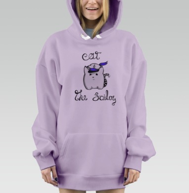 Кот-моряк., Hoodie Mjhigh Dig Mel, Fiolet, утепленная
