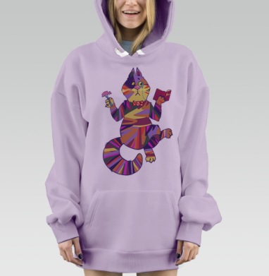 котан, Hoodie Mjhigh Dig Mel, Fiolet, утепленная