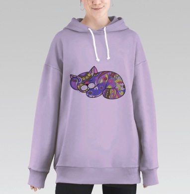 Котенок, Hoodie Long Oversize Fiolet