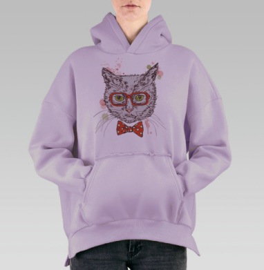 Котя-хипстер, Hoodie Oversize Fiolet, утепленная
