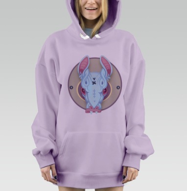КРОЛИК С ПУРПУРНЫМИ ГЛАЗАМИ, Hoodie Mjhigh Dig Mel, Fiolet, утепленная