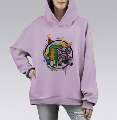 Кто сильнее?, Hoodie Mono Fiolet, оверсайз, утепленная