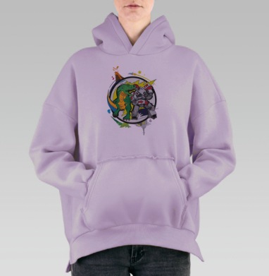 Кто сильнее?, Hoodie Oversize Fiolet, утепленная