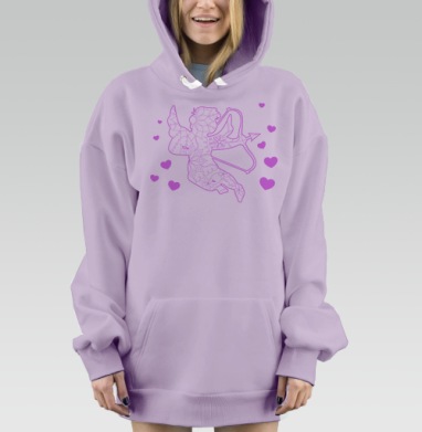 Купидон на небе, Hoodie Mjhigh Dig Mel, Fiolet, утепленная
