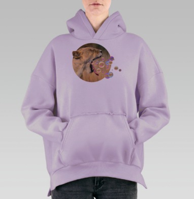 Львиный рык, Hoodie Oversize Fiolet, утепленная