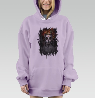 ла муэрте, Hoodie Mjhigh Dig Mel, Fiolet, утепленная