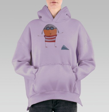 Летчик, Hoodie Oversize Fiolet, утепленная