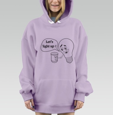 Lets light up ! / Зажжём!, Hoodie Mjhigh Dig Mel, Fiolet, утепленная