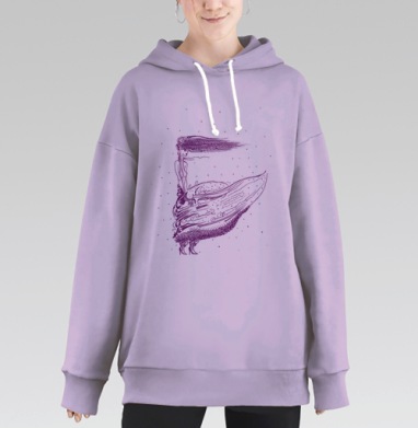 Летящее платье, Hoodie Long Oversize Fiolet