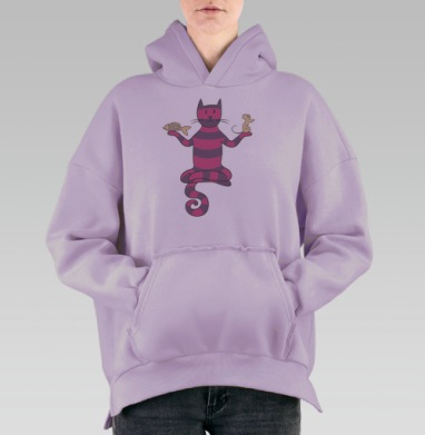 Libra / Весы, Hoodie Oversize Fiolet, утепленная