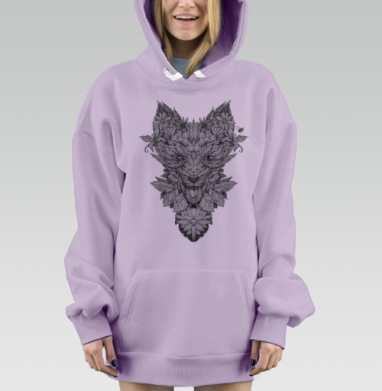 Лис Лист, Hoodie Mjhigh Dig Mel, Fiolet, утепленная