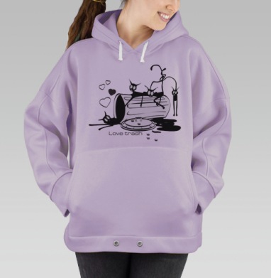 Love trash, Hoodie Oversize Fiolet