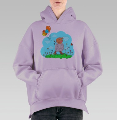 Лови счастливые мгновения!, Hoodie Oversize Fiolet, утепленная