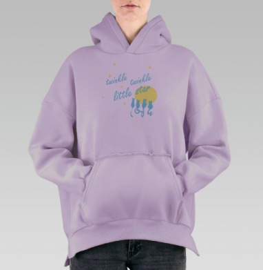 Лунные кошки, Hoodie Oversize Fiolet, утепленная