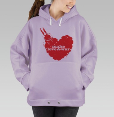 Любовь и война символ страсти и разрушения, Hoodie Oversize Fiolet