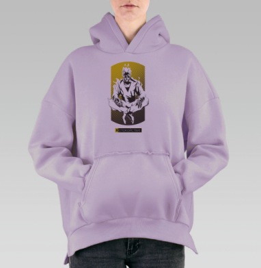 Медитативная картина «Я СПОКОЙСТВИЕ» в стиле поп-арт, Hoodie Oversize Fiolet, утепленная