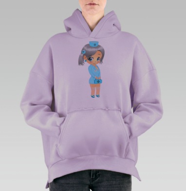 Медсестренка, Hoodie Oversize Fiolet, утепленная