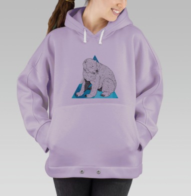 Медведь холодной Арктики в графике, Hoodie Oversize Fiolet