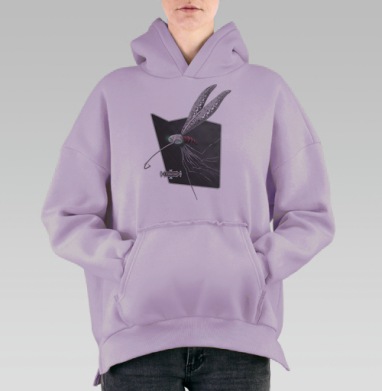 Механический комар Volantis Lamia в стиле киберпанк, Hoodie Oversize Fiolet, утепленная