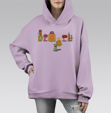 Механический скелет человека в футуристическом стиле, Hoodie Mono Fiolet, оверсайз, утепленная