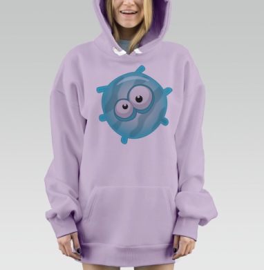 Милый монстр, Hoodie Mjhigh Dig Mel, Fiolet, утепленная