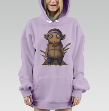Милый мультяшный фермер с пшеничными колосьями, Hoodie Mjhigh Dig Mel, Fiolet, утепленная