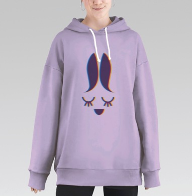 Мимими - заяц, Hoodie Long Oversize Fiolet