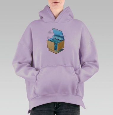 Миниатюрное море в коробке – волшебный декор, Hoodie Oversize Fiolet, утепленная