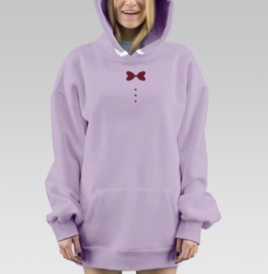 Минималистичная красная бабочка с пуговицами, Hoodie Mjhigh Dig Mel, Fiolet, утепленная