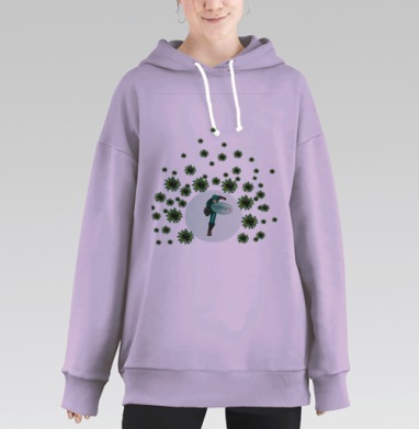 Мощная защита Kaspersky — щит от вирусов, Hoodie Long Oversize Fiolet