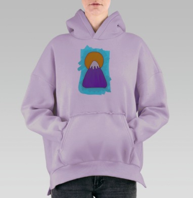 Mountain / Гора, Hoodie Oversize Fiolet, утепленная