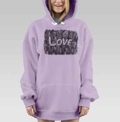 Моя любовь, Hoodie Mjhigh Dig Mel, Fiolet, утепленная