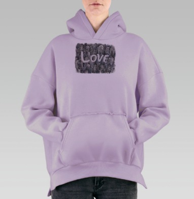 Моя любовь, Hoodie Oversize Fiolet, утепленная