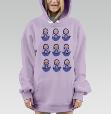Моя радость, Hoodie Mjhigh Dig Mel, Fiolet, утепленная