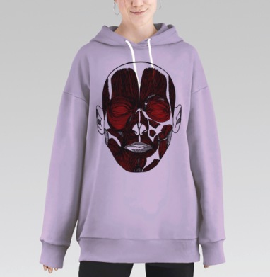 Мышцы, Hoodie Long Oversize Fiolet