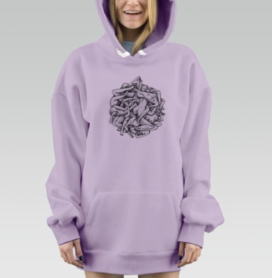 Муза, Hoodie Mjhigh Dig Mel, Fiolet, утепленная