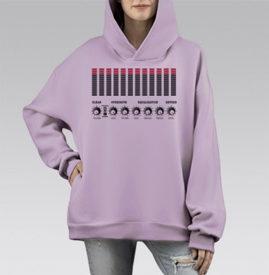 Настройки звукового усилителя гитары экстремальный максимум, Hoodie Mono Fiolet, оверсайз, утепленная