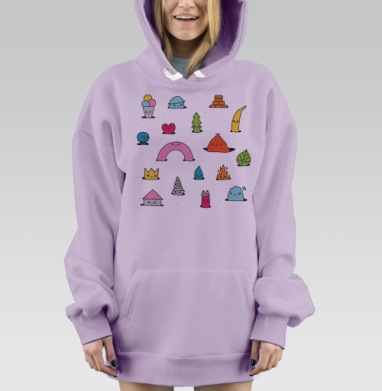 НАЙС ГАЙЗ, Hoodie Mjhigh Dig Mel, Fiolet, утепленная