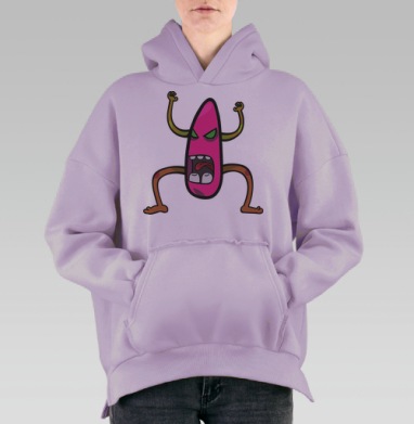 Негодующее розовое нечто, Hoodie Oversize Fiolet, утепленная
